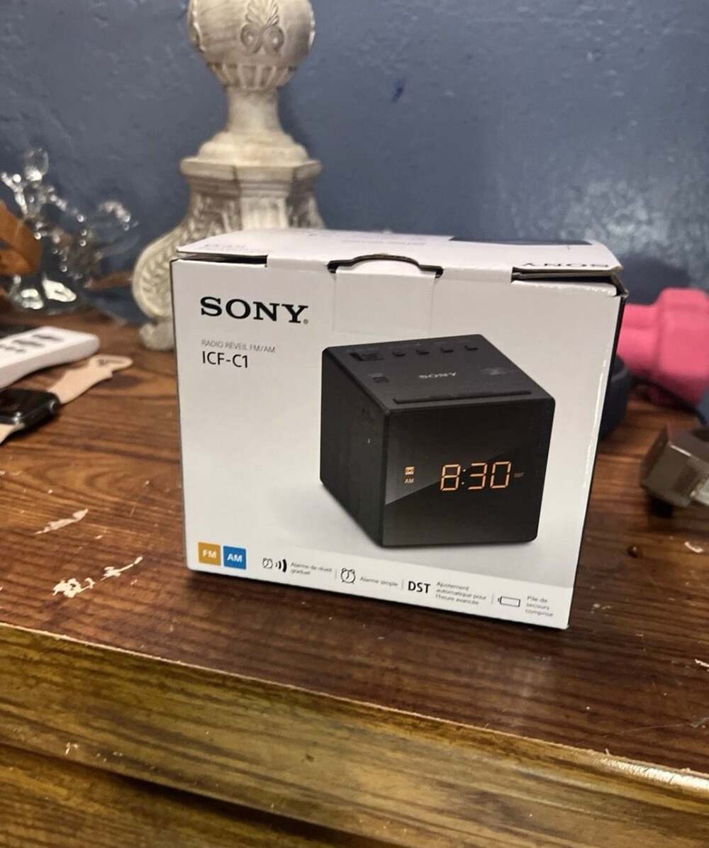 Sony ICF-C1 AM FM Clock Radio Black With Box